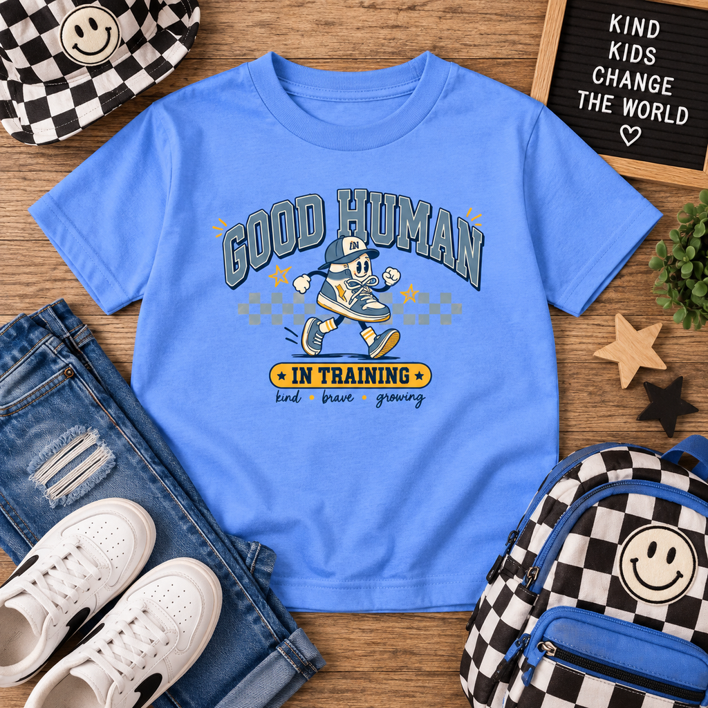 Good Human in Training — Boys Kids Tee
