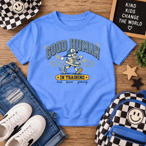 Good Human in Training — Boys Kids Tee