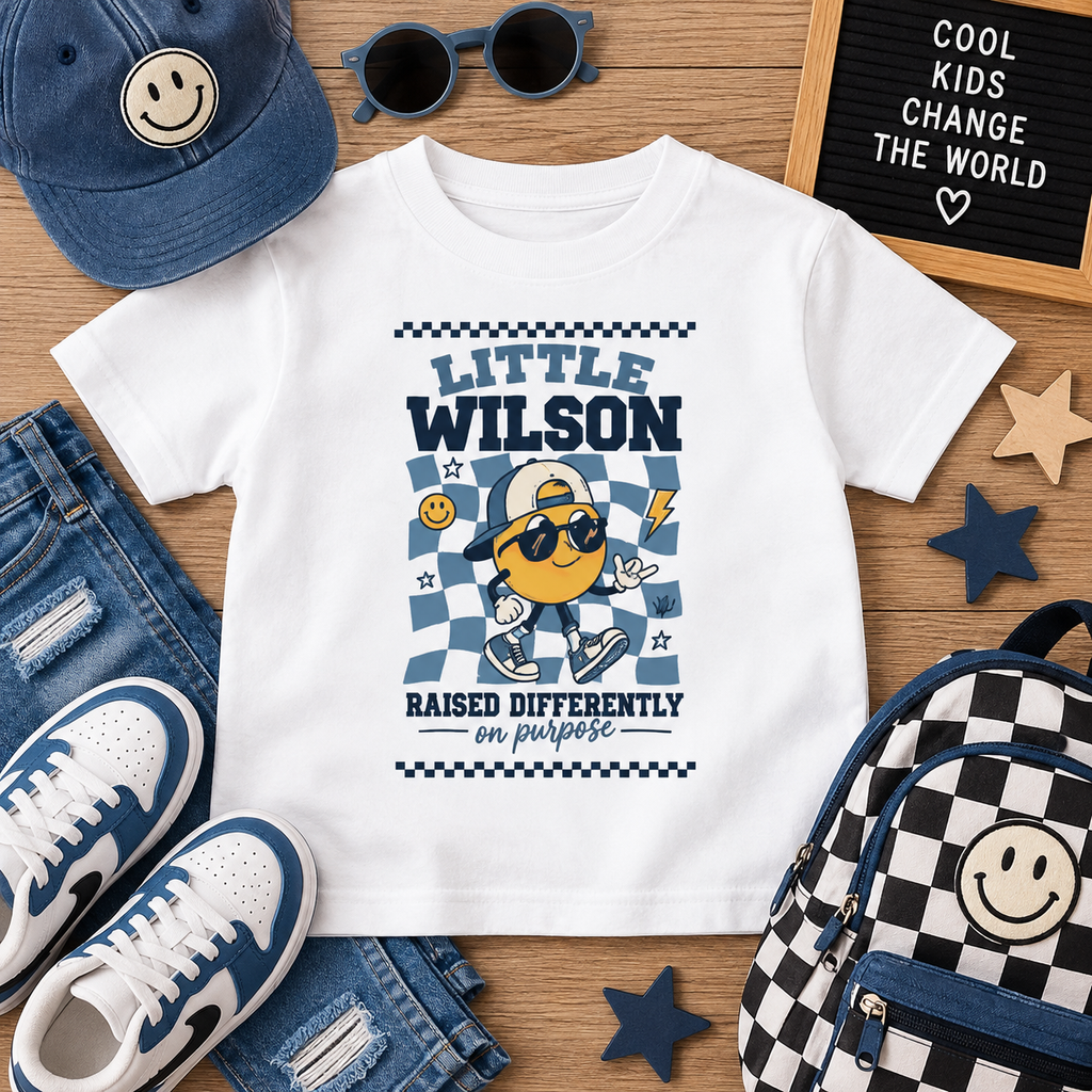 Little Wilson Raised Differently on Purpose Kids Tee